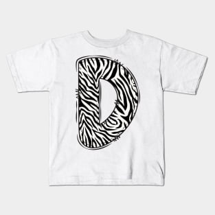 Zebra Letter D Kids T-Shirt